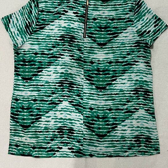 Calvin Klein Women's Green Patterned Cap Sleeve Top - Size XL - Picture 5 of 8